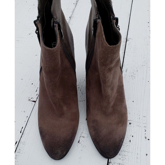 Fergie Aurora Brown Snakeskin Suede Wedge Ankle Boots Size 9.5 - Picture 3 of 4